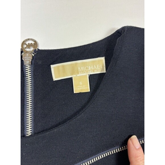 Michael Kors Sheath Dress Black Size 6 Sleeveless Zipper Accent Bodycon Lined - Picture 3 of 12